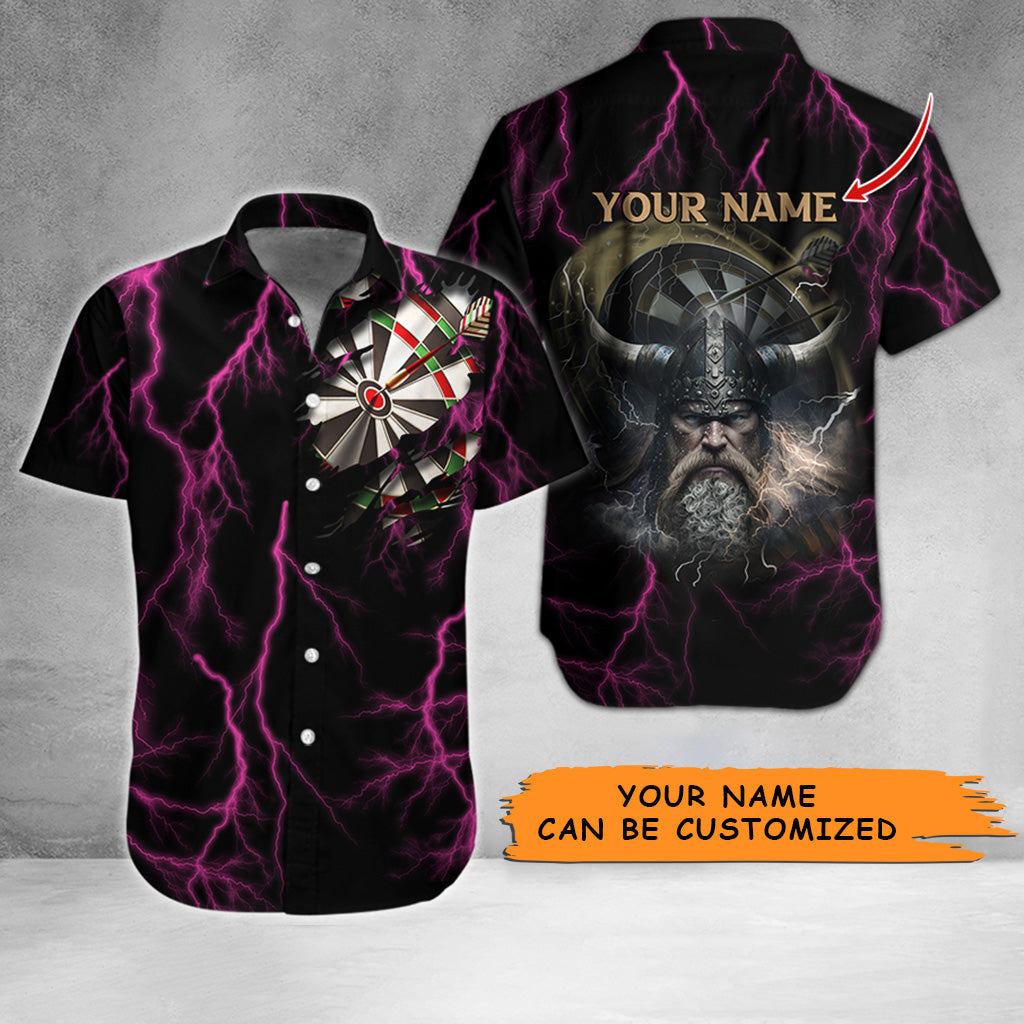 Customized Name Darts Hawaiian Shirt, Personalized Name Darts And Viking Hawaiian Shirts - Gift For Darts Lovers HO3459