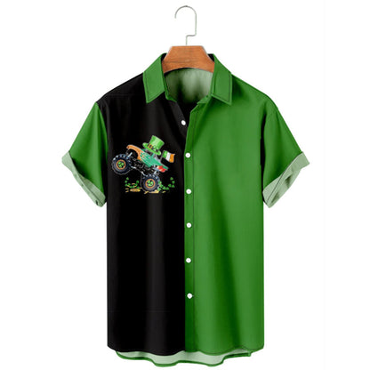 Shenanigans St. Patrick's Day Clover hawaiian shirt, Lucky Patrick's day, Irish hawaiian shirt PO0077