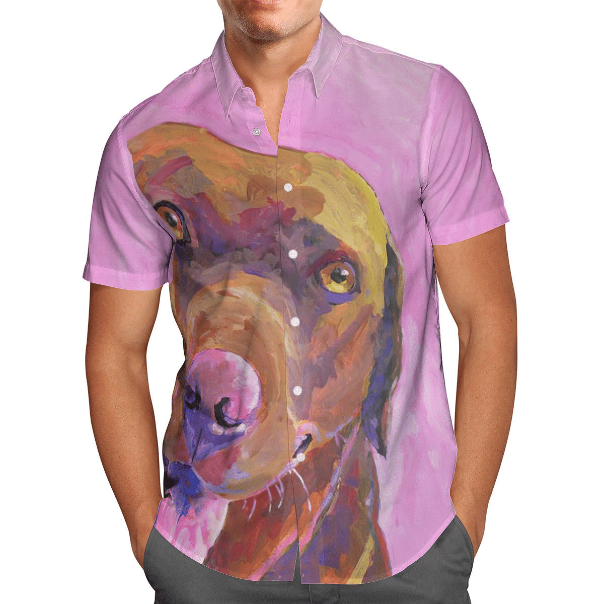 Labrador Retrievers Dog Aloha Hawaiian Shirt Colorful Short Sleeve Summer Beach Casual Shirt For Men And Women HO2378