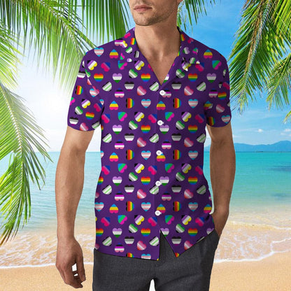 Bisexual Beach Hawaiian Full Print Shirt, Hawaii Shirt For Trans Queer, Men Hawaiian 3D Shirt For Gay Transgender Bi Gift HO4655