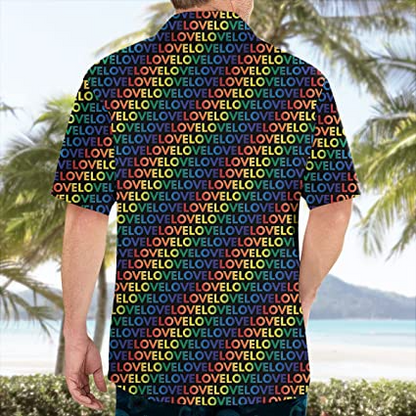 Lgbt Hawaiian Shirt, Haiwaiian Shirt, Rainbow Shirt, Beach Shirt, Lgbt Shirt, Gift For Gay Friend HO4609