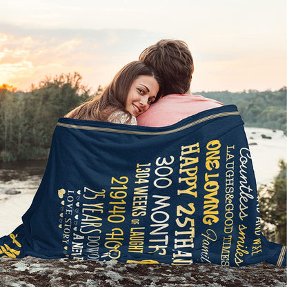 25Th Anniversary Blanket 25Th Silver Wedding Anniversary Couple Gifts For Dad Mom Parents Friends Blankets Gift For Husband Wife Her Him MI0410