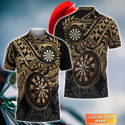 Lasfour Dart Personalized Name Brown Tattoo Dartst 3D Shirt DMA0382