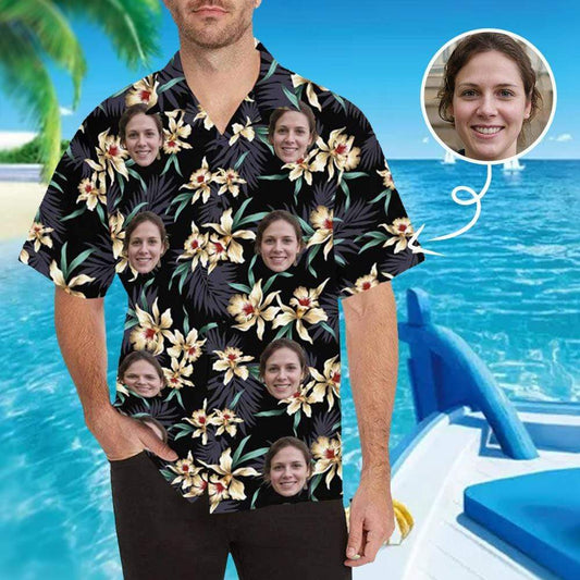 Custom Image Hawaiian Shirt with Photo Lily Flowers Unisex Create Your Own Hawaiian Shirt HO4344
