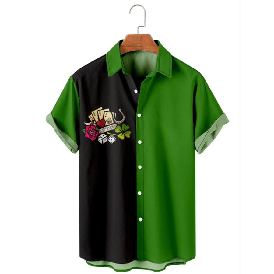 Shenanigans St. Patrick's Day Clover hawaiian shirt, Lucky Patrick's day, Irish hawaiian shirt PO0077