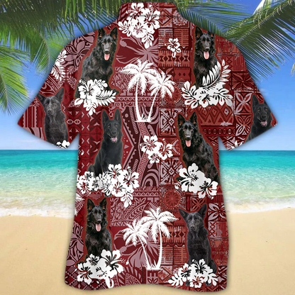 German Shepherd Red Hawaiian Shirt, Gift for Dog Lover Shirts, Animal Summer Shirts HO1251