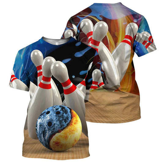 Custom 3D Bowling Tshirts For Men Women BOT0043