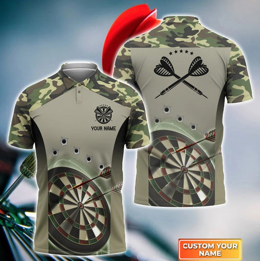 Lasfour Dart Personalized Name Camo Darts 3D Shirt DMA0379