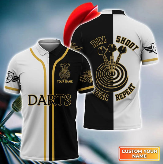 Lasfour Dart Personalized Name Darts Aim Shoot Swear Repeat 3D Shirt DMA0377
