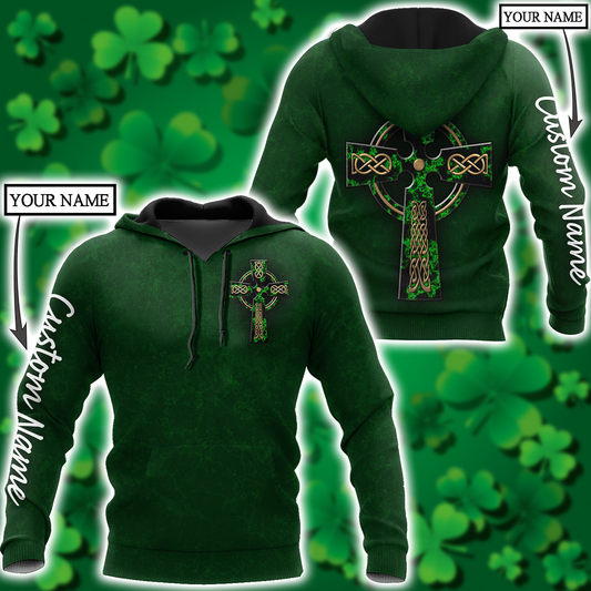 Personalized Saint Patrick's Day Shirt For Man Women, St. Patrick's Day Shirt, Cross Irish Patrick's Day Gift PO0312