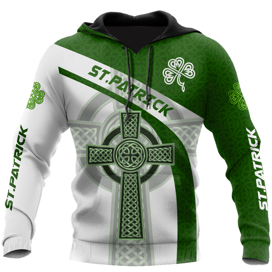 Cool Irish Celtic Knot Cross St.Patrick Day D Design Print Shirts, Hoodie Shirt For Men PO0276