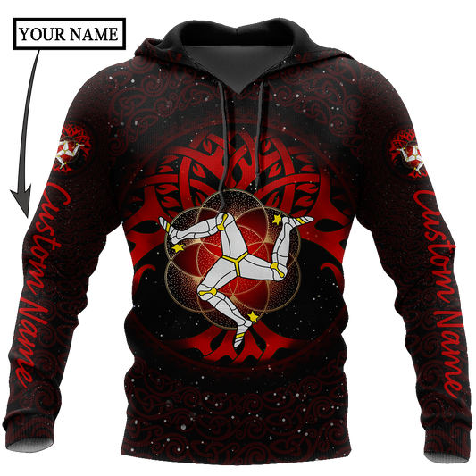 Custom Name Irish St. Patrick's Day Celtic Culture Triskelion Triple Red Pattern Print Shirts PO0256