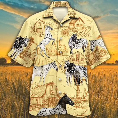 Appaloosa Horse Lovers Farm Hawaiian Shirt, Farm Horse Short Sleeve Hawaiian Aloha Shirt for Men, Women HO2507