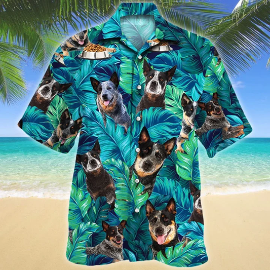 Alluring Gift For Australian Cattle Dog Lovers Summer Beach Palm Tree Pattern Hawaiian Shirt HO1653