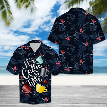 Amazing It's Coffee Time Gift For Coffeeholic Pattern Hawaiian Shirt HO1941