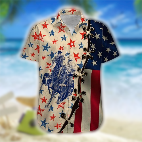 America Team Roping Hawaiian Shirt for Men HO2347