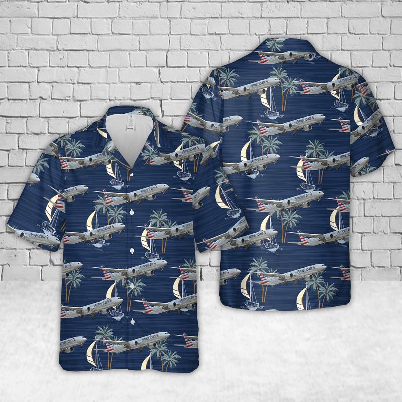 American Airlines Boeing 777-300ER Hawaiian Shirt, Hawaii Shirt for Men HO0312