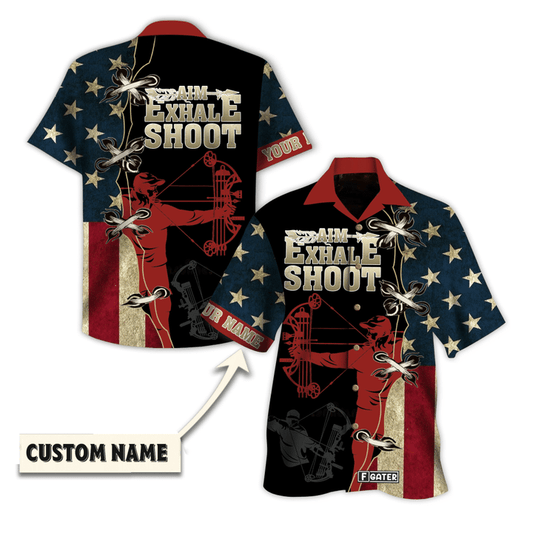 American Archery Aim Exhale Shoot Hawaiian custom name hawaiian shirt HO2354