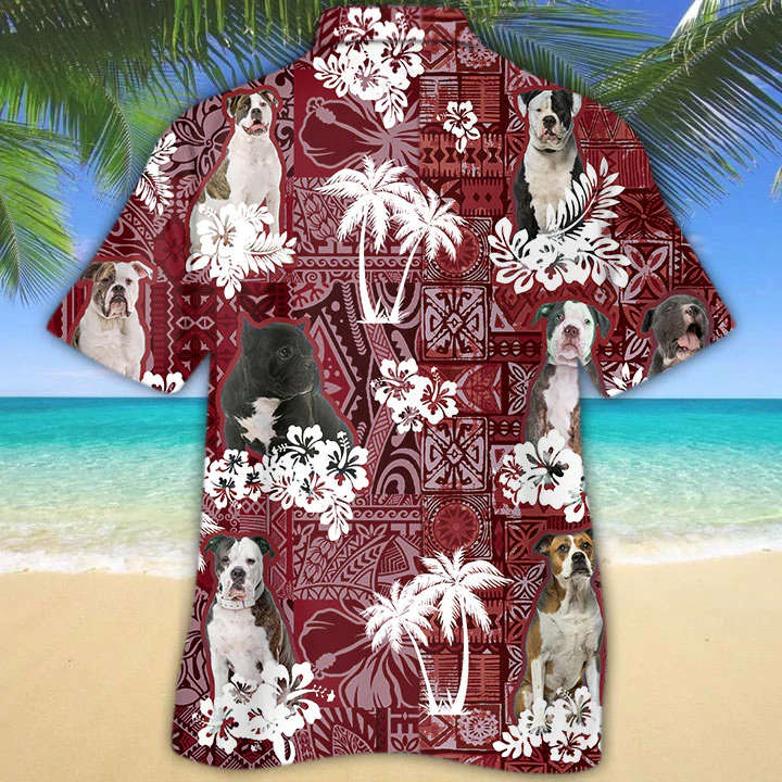 American Bulldog 2 Hawaiian Shirt, Tropical Shirts, Gift For Him, Funny Hawaiian Shirts HO1296