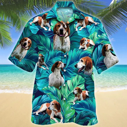 American English Coonhound Dog Lovers Gift Summer Beach Palm Tree Hawaiian Shirt HO1798