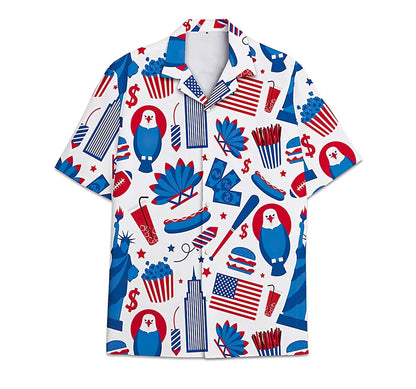 American Short Tall Button Hawaiian Shirt, Button Up Aloha Shirt For Men, Women HO0851