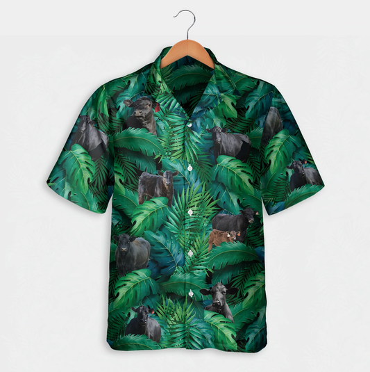 Angus cattle in forest Hawaiian Shirt, Summer Hawaiian Shirts for Men and Women Aloha Beach Shirt HO1057
