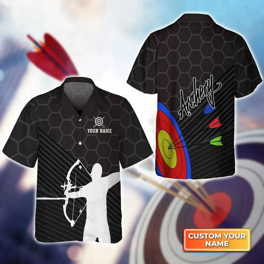 Lasfours Archery Target & Archery Man 3D Hawaiian Shirt AA0137