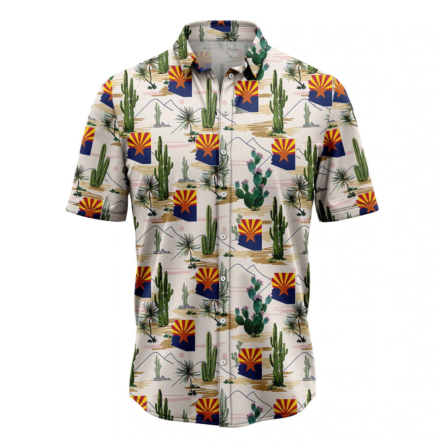 Arizona Cactus Hawaiian Shirt, Summer Hawaiian Shirts for Men, Aloha Beach Shirt HO1073