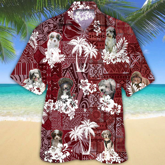 Aussie Doodle Red Hawaiian Shirt, Hawaiian shirt For men, Women, Aloha Shirt For Summer HO1304