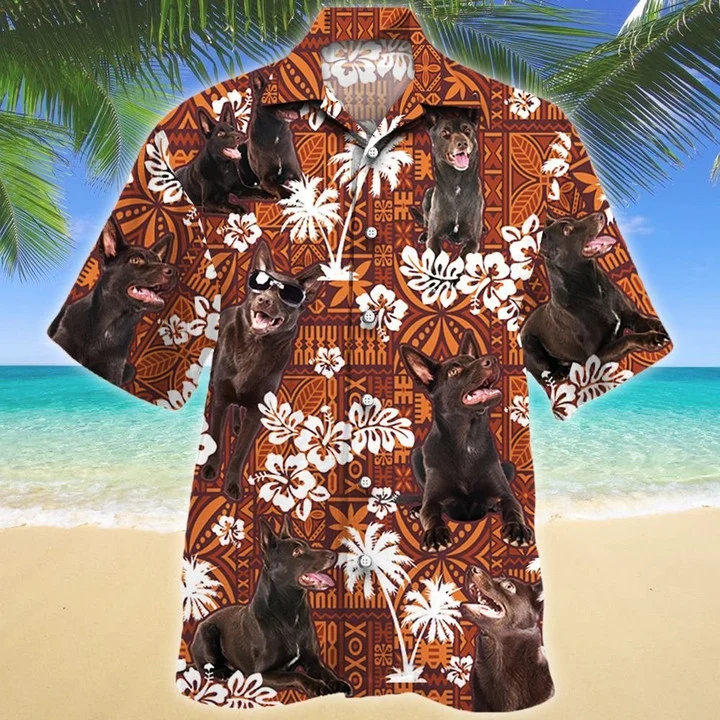 Australian Kelpie Gift For Dog Lovers Red Tribal hawaiian Shirt for men and women HO1626