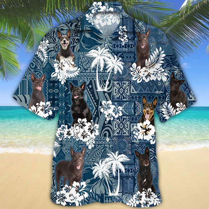 Australian Kelpie Hawaiian Shirt, Dog Hawaiian Shirt Men, Short Sleeve Hawaiian Aloha Shirt HO2421