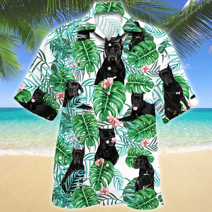 Awesome Black Cane Corso Dog Tropical Plant Hawaiian Shirt HO1874