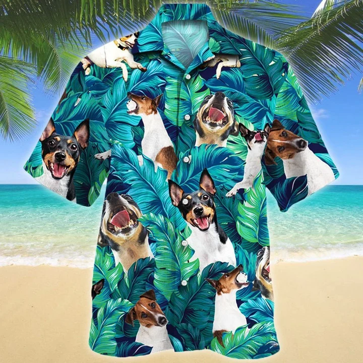 Awesome Gift For Toy Fox Terrier Dog Lovers Summer Beach Palm Tree Pattern Hawaiian Shirt HO2066