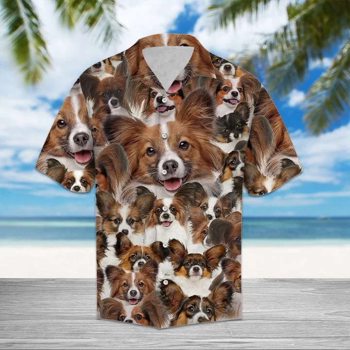 Awesome Papillon Animal Face Collection Hawaiian Shirt HO1637