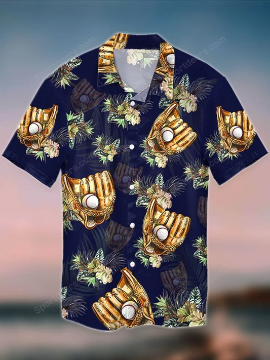 Baseball Catcher Tropical Hawaiian Shirt, Summer gift, Hawaiian Shirts for Men, Aloha Beach Shirt HO1006