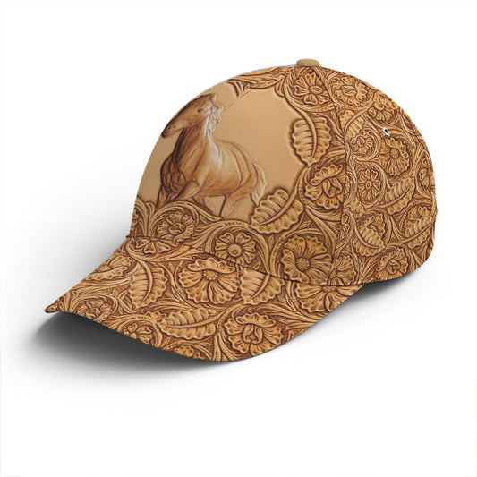Running Horse Wood Style Baseball Cap Lasfour CO0934
