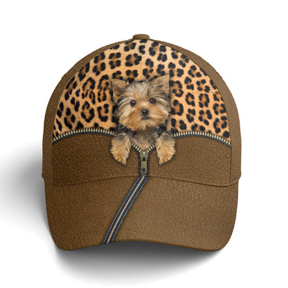 Yorkshire Dog Leopard Leather Style Baseball Cap Lasfour CO0700