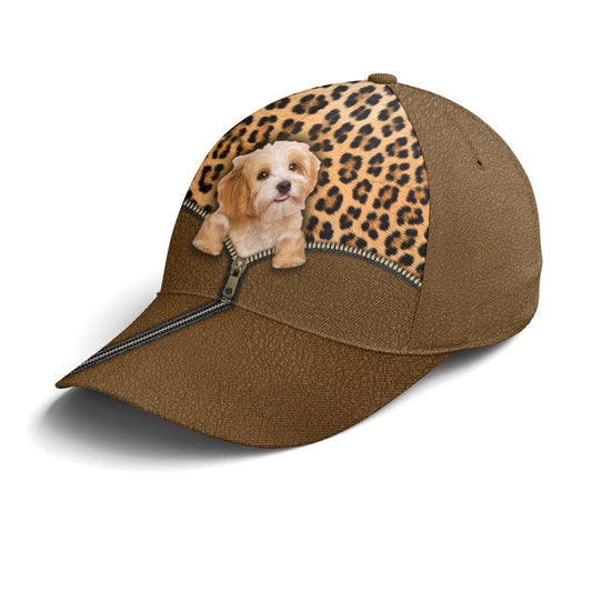 Kawaii Dog Inside Leopard Leather Style Baseball Cap Lasfour CO0819
