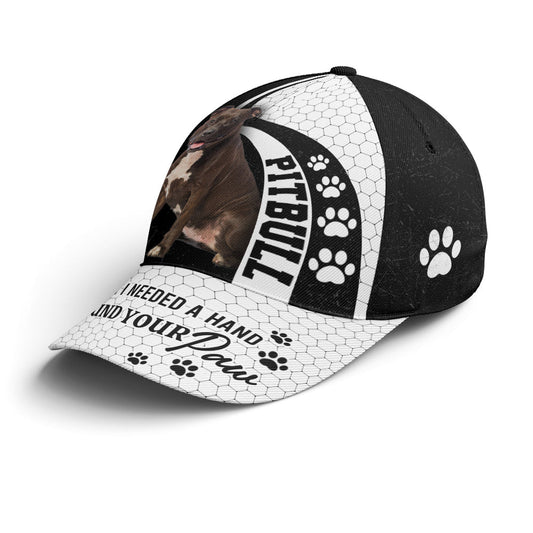 Pitbull When I Need A Hand I Found Your Pawn Baseball Cap Lasfour CO0823