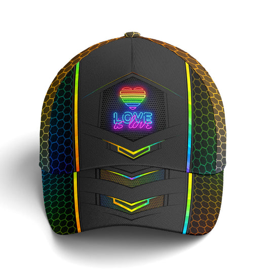 LGBTQ Hexagon Neon Pattern Baseball Cap Lasfour CO0895