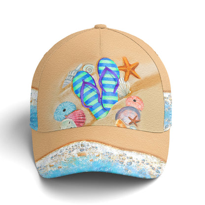 Flip Flop Beach Vector Art Baseball Cap Lasfour CO0790