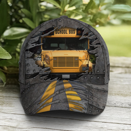 School Bus Driver Metallic Baseball Cap Lasfour CO0770