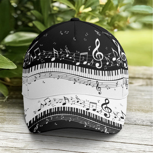 Piano Music Vector Art Baseball Cap Lasfour CO0785
