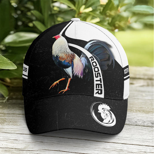 Rooster Black And White Cool Baseball Cap Lasfour CO0701