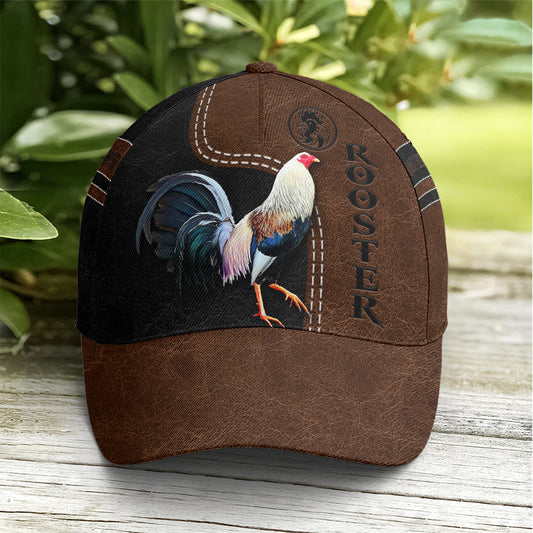 Rooster Classic Leather Baseball Cap Lasfour CO0726