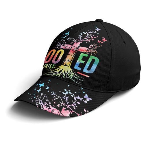 Rooted In Christ Black Baseball Cap Lasfour CO0859