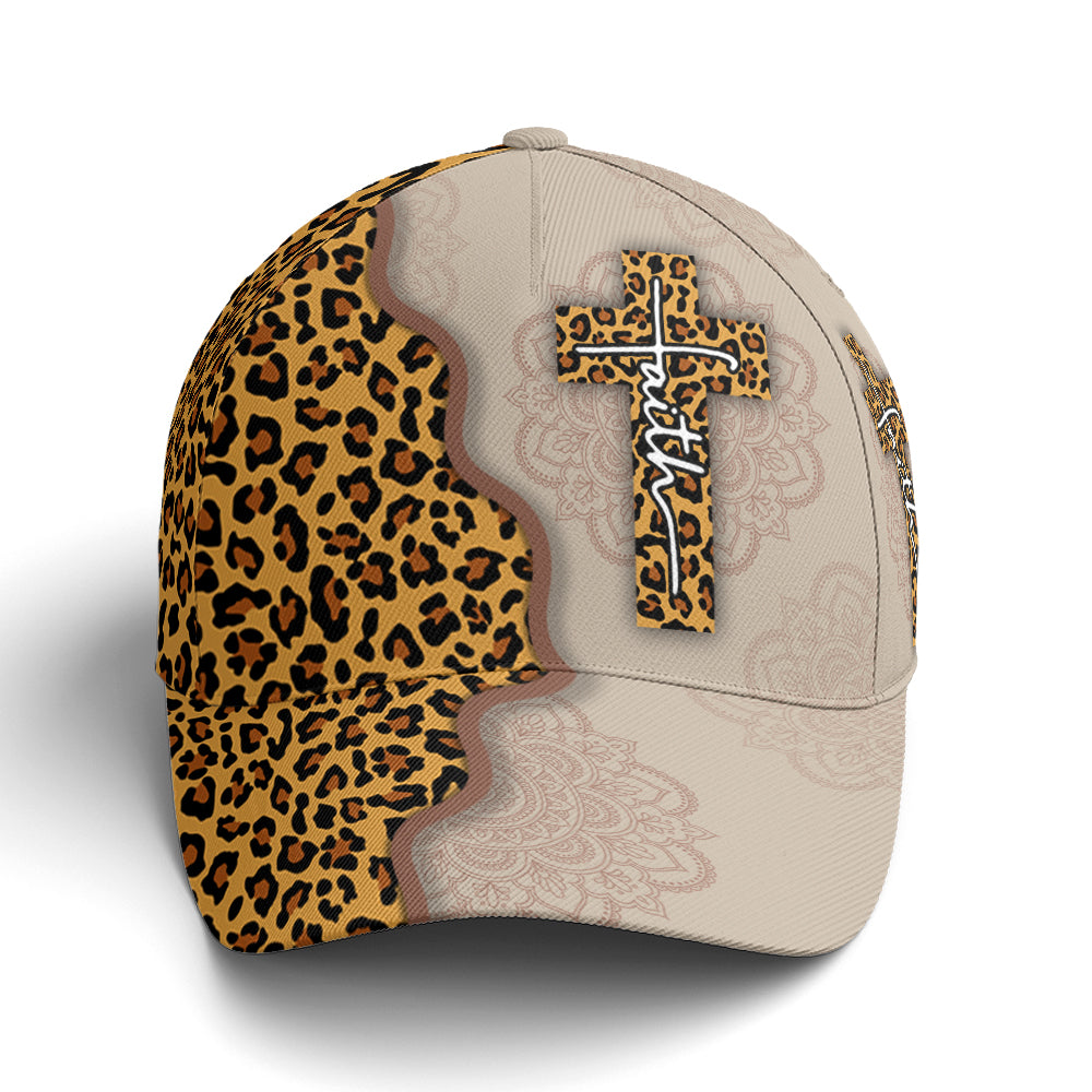 Leopard Crossover Faith Mandala Style Baseball Cap Lasfour CO0855
