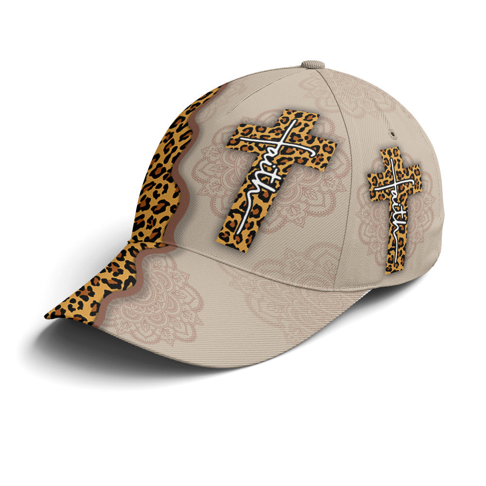 Leopard Crossover Faith Mandala Style Baseball Cap Lasfour CO0855