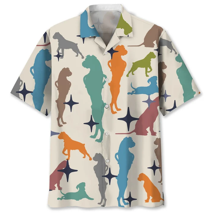 Boxer vintage Hawaiian Shirt, Hawaiian shirt for men, Summer gift for Dog lovers HO1454