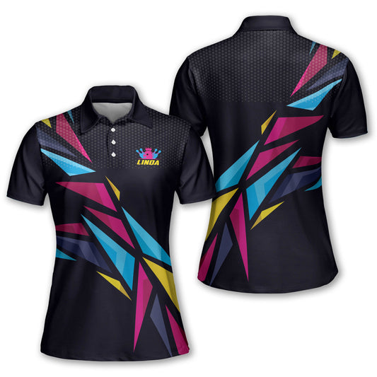 Custom Bowling Shirts For Women - Polo Bowling Shirts Women - Bowling Clothes For Ladies - Bowling Colorful Sport Design Shirts BW0002